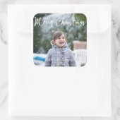 雪の写真クリスマスグリーティングススススススススクエアステッカー スクエアシール (バッグ)