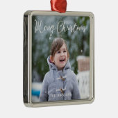 雪の写真クリスマスプレミアムスクエアオーナメント メタルオーナメント (右)