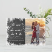 雪の写真クリスマス妊娠告知カード 招待状 (スタンド正面)