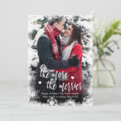 雪の写真クリスマス妊娠告知カード 招待状 (スタンド正面)