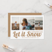 雪の写真コラージュのクリスマス カード (正面/裏面インサイチュ)
