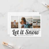 雪の写真コラージュのクリスマス カード (正面/裏面インサイチュ)