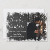 雪の写真 クリスマス 妊娠発表カード 招待状 (正面)