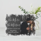 雪の写真 クリスマス 妊娠発表カード 招待状 (スタンド正面)