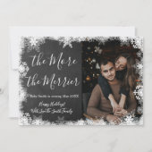 雪の写真 クリスマス 妊娠発表カード 招待状 (正面)