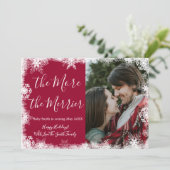 雪の写真 クリスマス 妊娠発表カード 招待状 (スタンド正面)