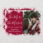 雪の写真 クリスマス 妊娠発表カード 招待状 (正面/裏面)