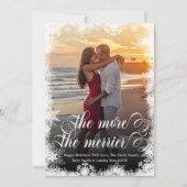 雪の写真 クリスマス 妊娠発表カード 招待状 (正面)