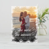 雪の写真 クリスマス 妊娠発表カード 招待状 (スタンド正面)