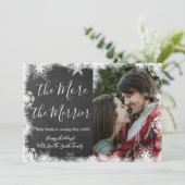 雪の写真 クリスマス 妊娠発表カード 招待状 (スタンド正面)