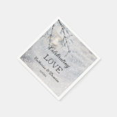 雪の冬のきらめく結婚式のランタン スタンダードカクテルナプキン (角)