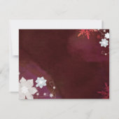 雪の冬のウェディングスタイリッシュRSVPきらきら光るを許可 出欠カード (裏面)