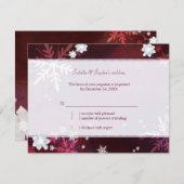 雪の冬のウェディングスタイリッシュRSVPきらきら光るを許可 出欠カード (正面/裏面)