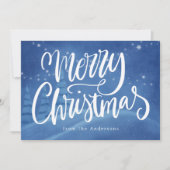 雪の冬のクリスマスの非写真 シーズンカード (正面)