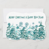 雪の冬のクリスマスウッドランドのカスタム シーズンカード (裏面)