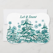 雪の冬のクリスマスウッドランドのカスタム シーズンカード (正面)