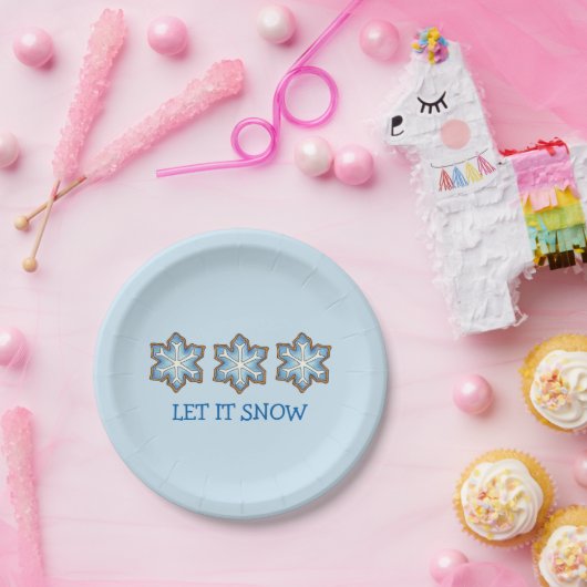 雪の冬のクリスマススノーフレークハヌッカ ペーパープレート (パーティー)