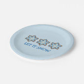 雪の冬のクリスマススノーフレークハヌッカ ペーパープレート (アングル)