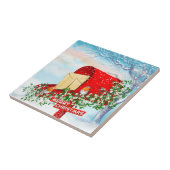 雪の冬のクリスマスバードのギフトボックス タイル (側面)