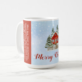 雪の冬のコテージモアツリーズクリスマス コーヒーマグカップ