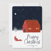 雪の冬のシーンのクリスマス シーズンカード (正面)