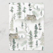 雪の冬のシーンメニューカード メニュー (裏面)