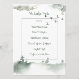 雪の冬のシーンメニューカード メニュー