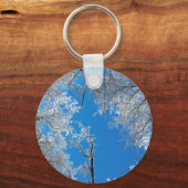 雪の冬のシーン キーホルダー (正面)