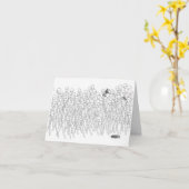 雪の冬のフィールドの雑草の昆布デザイン カード (黄色い花)