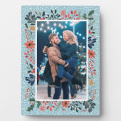 雪の冬のフローラクリスマスフォト フォトプラーク (正面)