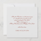 雪の冬のフローラランタンバードクリスマスカード (裏面)