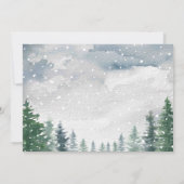 雪の冬のベビーベビーシャワー外は寒い 招待状 (裏面)