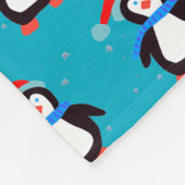 雪の冬のペンギン フリースブランケット (角)