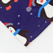 雪の冬のペンギン フリースブランケット (角)