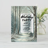 雪の冬のホリデーパーティ素朴のトラック 招待状 (スタンド正面)