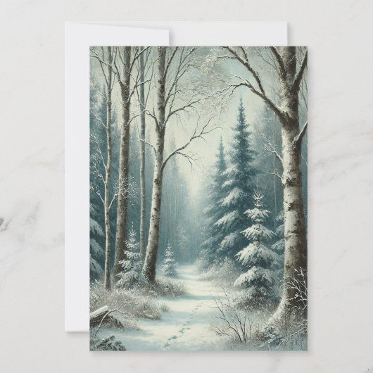 雪の冬のホリデーパーティ素朴のトラック 招待状 (裏面)