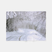 雪の冬の不思議の国 フリースブランケット (正面(横))