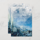 雪の冬の休日の結婚詳細情報 エンクロージャーカード (正面/裏面)