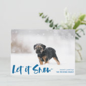 雪の冬の写真明るい青 シーズンカード (スタンド正面)