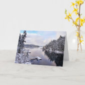 雪の冬の写真 カード (黄色い花)