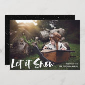 雪の冬の写真 シーズンカード (正面/裏面)