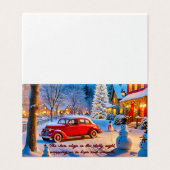 雪の冬の夜のシーンのクリスマスカード (外部フラット)