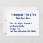 雪の冬の小屋の熱病パーティーの招待状カスタム 招待状 (裏面)