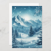 雪の冬の山 シーズンカード (正面/裏面)