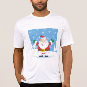 雪の冬の情景のサンタクロース Tシャツ (正面)