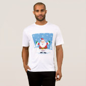雪の冬の情景のサンタクロース Tシャツ (正面フル)