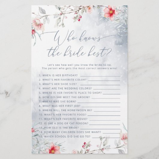 雪の冬の愛の花嫁のゲームを知っ最高のている (正面)