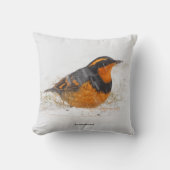 雪の冬の日に多様なスリッシュなソングバード クッション (正面)