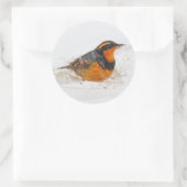 雪の冬の日に多様なスリッシュなソングバード ラウンドシール (バッグ)