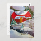 雪の冬の日はがき ポストカード (正面/裏面)
